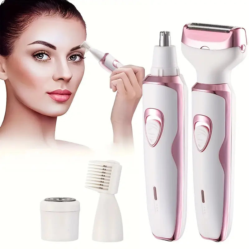 Maquinilla Eléctrica 4 en 1 para Mujeres – Recargable y Portátil